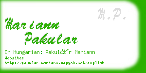 mariann pakular business card